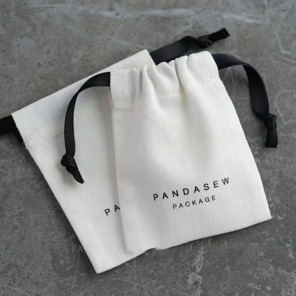 SSeeSY Custom logo Jewelry Cotton Drawstring Pouch Bags Bracelet Earrings Necklace Gift Packaging